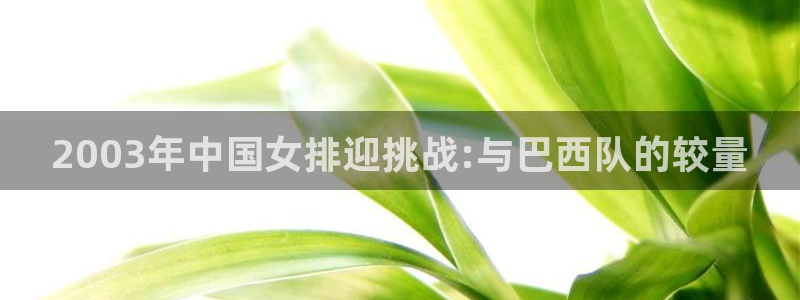 世界杯欧洲区赛程：2003年中国女排迎挑战:与巴西队的较量